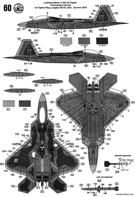 lockheed martin f22 20a raptor - BlueprintBox.com - Free Plans and ...