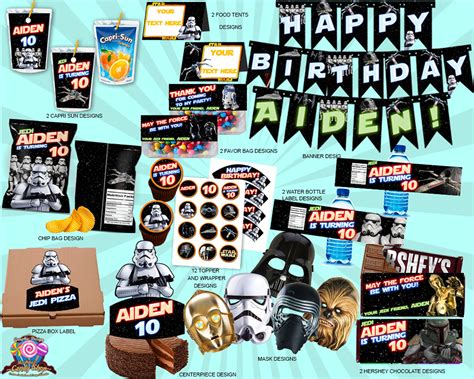 Star Wars Digital Banner Design Party Birthday | Etsy