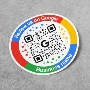 Custom Google Reviews Sticker Circle QR Code Custom Circle QR Code Personalised Google Reviews ...