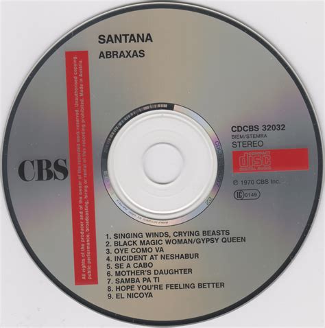 Release “Abraxas” by Santana - Cover Art - MusicBrainz