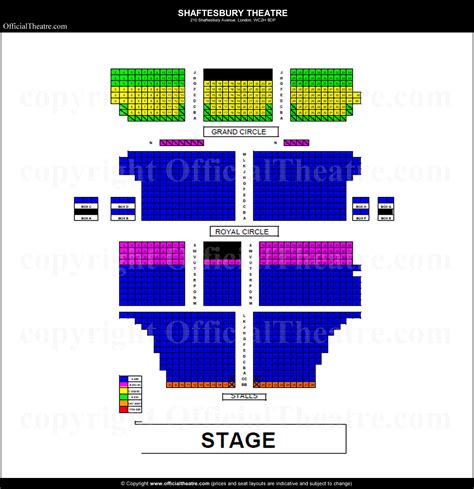 Shaftesbury Theatre London seat map and prices for Motown the Musical