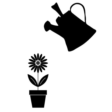 Flower & Watering Can Clipart Free Stock Photo - Public Domain Pictures