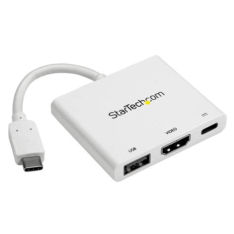 StarTech USB-C to 4K HDMI Multifunction Adapter with USB-A Port - White ...