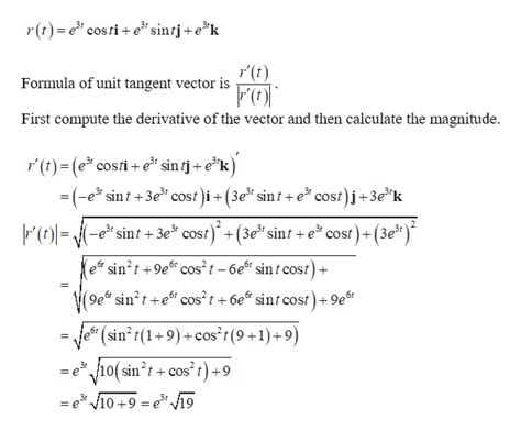 Answered: Find the unit tangent vector at the… | bartleby