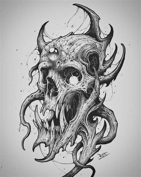No photo description available. Tattoo Outline Drawing, Skull Art Drawing, Tattoo Style Drawings ...