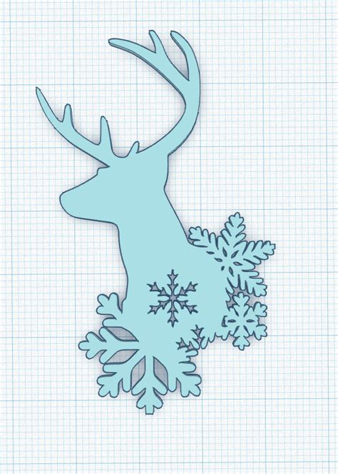 Reindeer silhouette for Christmas by Sot Kon | Download free STL model | Printables.com