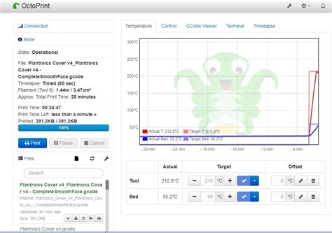 OctoPrint for the 3d printer – Brian’s Blog