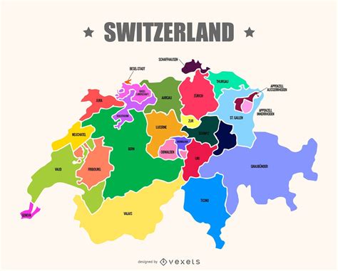 Switzerland Map Vector Vector Download