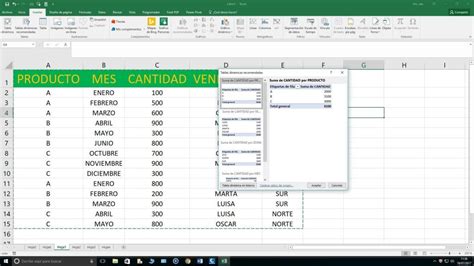 Excel tabla dinámica recomendada crear tablas rápidamente