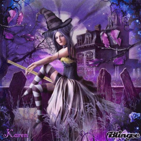 Purple Halloween Witch Picture #135449786 | Blingee.com