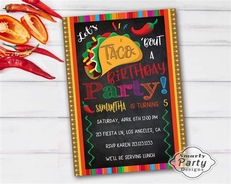 Taco Birthday Party Invitations Let's Taco 'bout a | Etsy | Baby shower ...