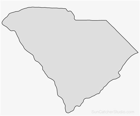 South Carolina Map Outline Png Shape State Stencil - South Carolina ...