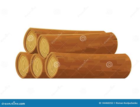 Cartoon Wood Log Isolated on White Background Stock Vector ...