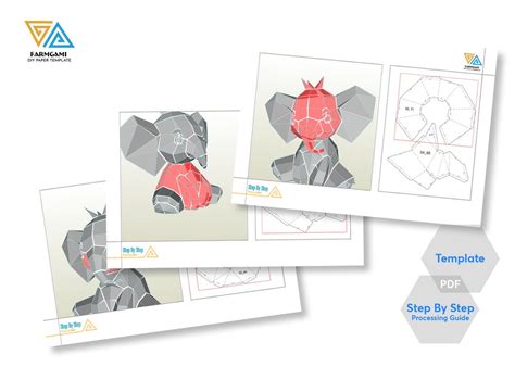 Baby Elephant Paper Model Template Baby Elephant Paper | Etsy