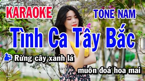 Karaoke Tình Ca Tây Bắc Tone Nam | Nhạc Sống Tây Bắc | Karaoke Bình ...