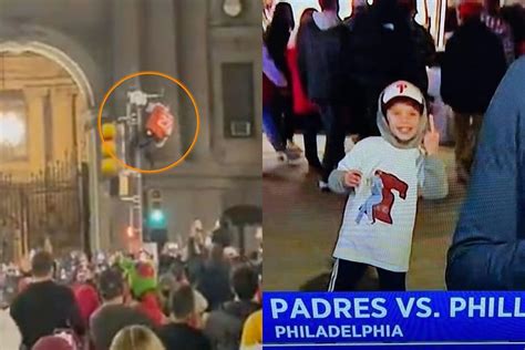 Kids flipping the bird, fans climbing greased up light poles... Phillies fans went all 'Philly ...