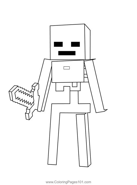 Minecraft Skeleton With Bow Coloring Pages