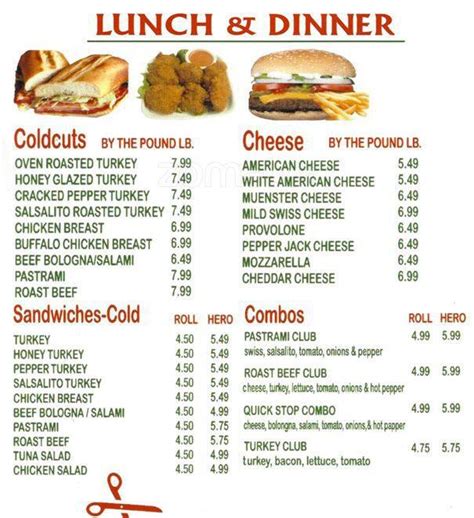 Menu at Gourmet Deli Grill, New York City