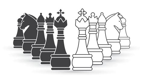 Black and White Chess Set 2004799 Vector Art at Vecteezy