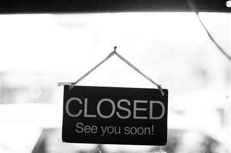 Grayscale Photography of Closed Signage · Free Stock Photo