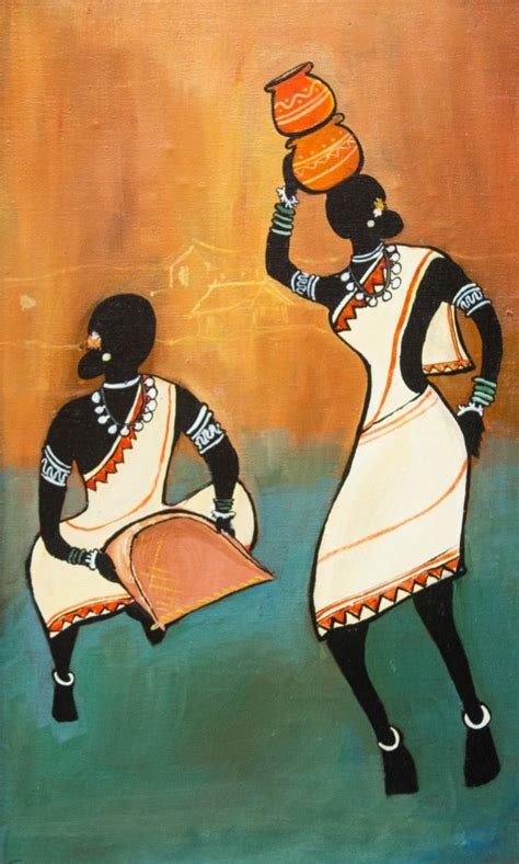 Women in Bastar - Bastar Folk Art (2ft x 2ft) - International Indian ...