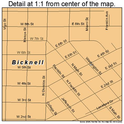 Bicknell Indiana Street Map 1805176