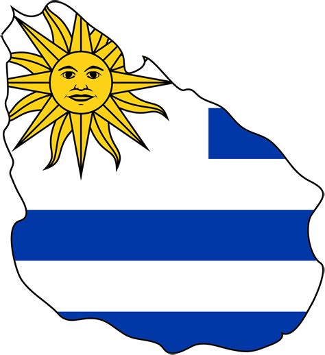 Uruguay flag map - Map of Uruguay flag (South America - Americas)