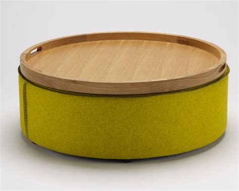 Round Ottoman & Timber Tray - Contemporary - other metro - by ...