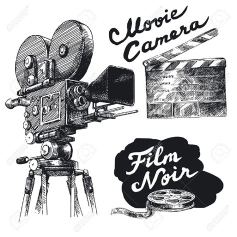 Movie Camera-original Hand Drawn Collection Royalty Free Cliparts ...