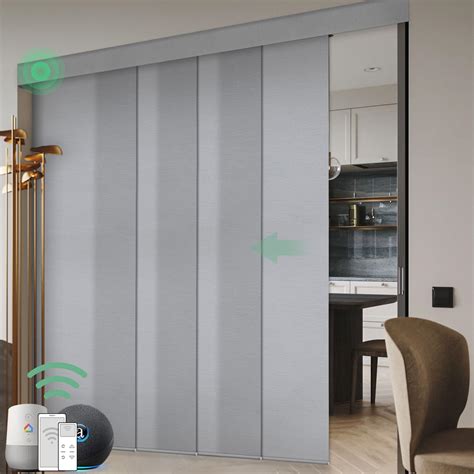 Yoolax Motorized Panel Track Blind Work with Remote Control Smart Light ...