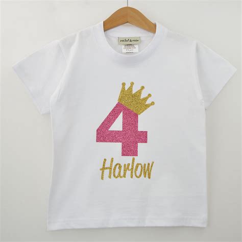 Personalised 'Crown Birthday' Cute Kids Birthday T-Shirt – Rocket & Rose