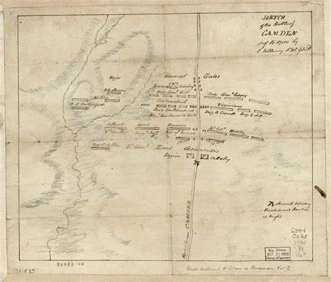 Sketch of the battle of Camden, Augt. 16, 1780 - Norman B. Leventhal ...