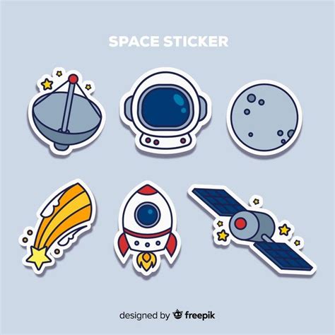 Set Of Space Stickers In Hand Drawn | Stickers, Cute stickers, Sticker design