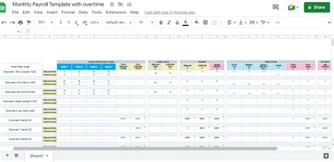 5 Free☝️ Google Sheets Payroll Templates & How to Make One - Spreadsheet Daddy