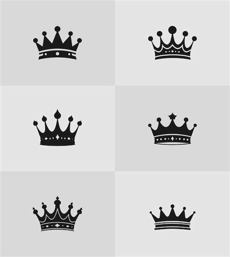 Premium Vector | King crown silhouette icon set