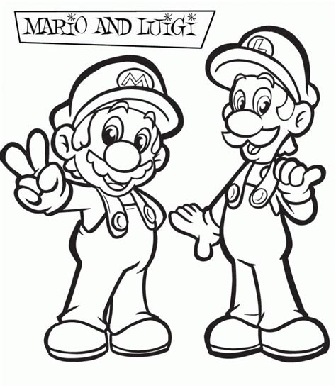 Dibujo de Mario y Luigi para colorear. Dibujos infantiles de Mario y Luigi. Colorear Super Mario.