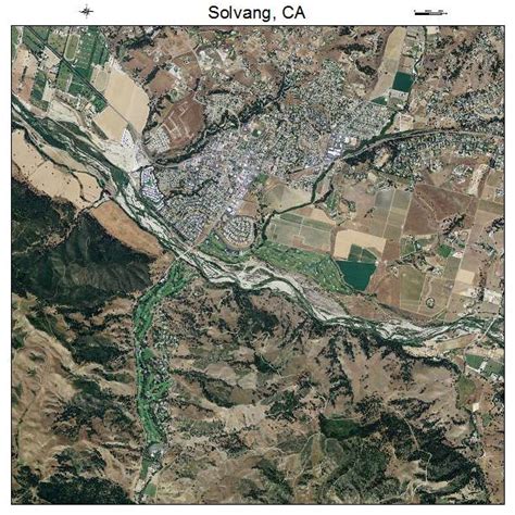 Aerial Photography Map of Solvang, CA California