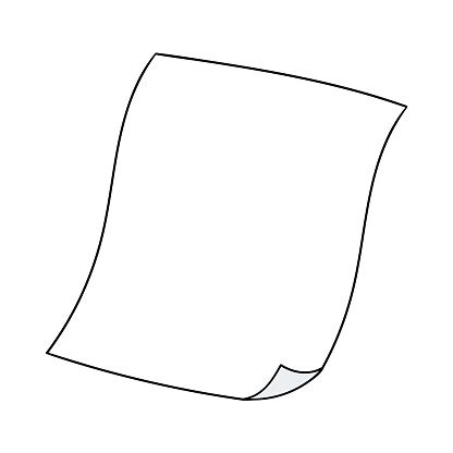 Cartoon Blank Piece Of Paper Stock Illustration - Download Image Now - iStock