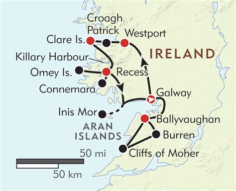 West coast of ireland map - Map of west coast of ireland (Northern ...