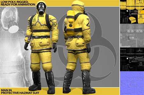 ArtStation - Man In Protective Hazmat Suit | Game Assets