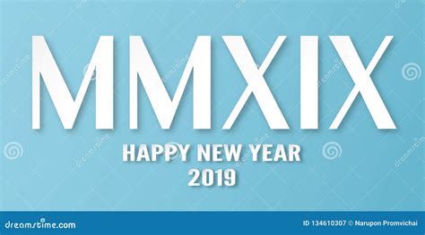 Happy New Year 2019 with on Blue Background. Vector Illustration with ...