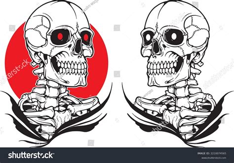 Open Mouth Skull Tattoo Designs Moon Stock Vector (Royalty Free ...