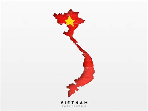 Premium Vector | Vietnam detailed map with flag of country. painted in watercolor paint colors ...