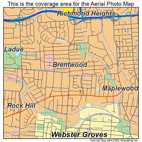 Aerial Photography Map of Brentwood, MO Missouri