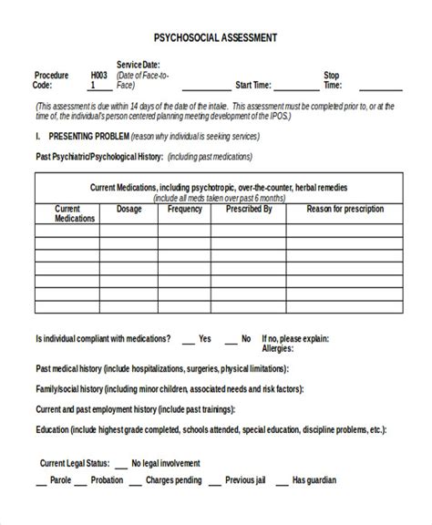 Sample Psychosocial Assessment | Classles Democracy