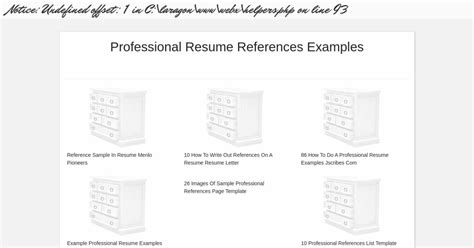 Professional Resume References Examples