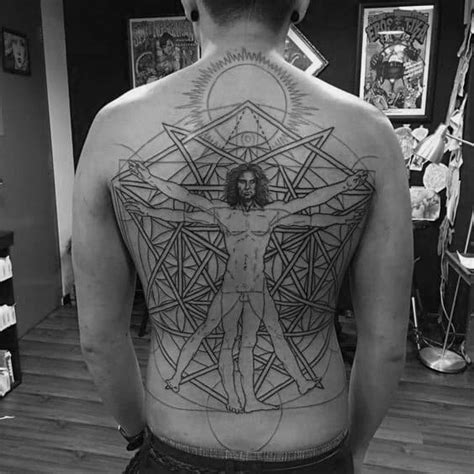 50 Vitruvian Man Tattoo Designs For Men - Da Vinci Ink Ideas