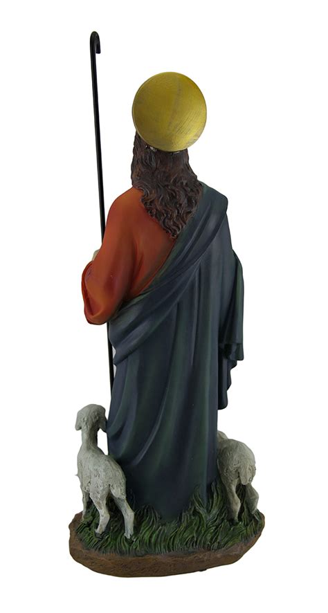 Jesus the Good Shepherd Hand Painted Statue - Zeckos