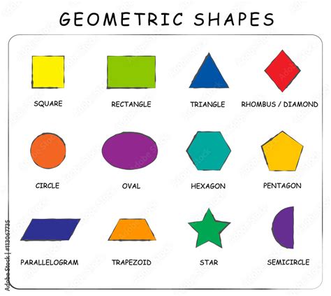 Vector. A set of geometric shapes. Suitable for educational posters for schools, books, home ...