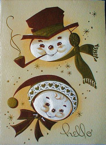 Vintage Snowman Cards to share! | What a fine looking couple… | Flickr